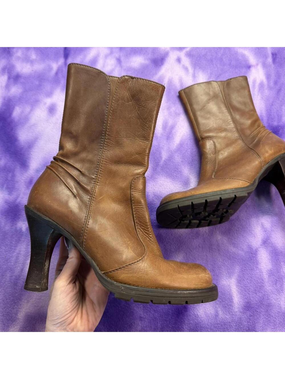 Steve madden kinko vtg y2k brown leather boots